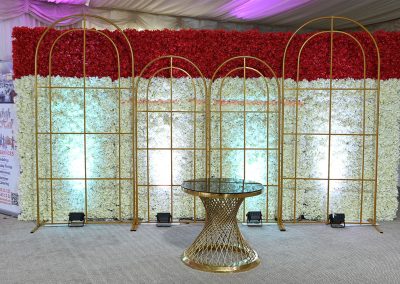 BIRMINGHAM WEDDING WALL AND CAKE TABLE DECORATION